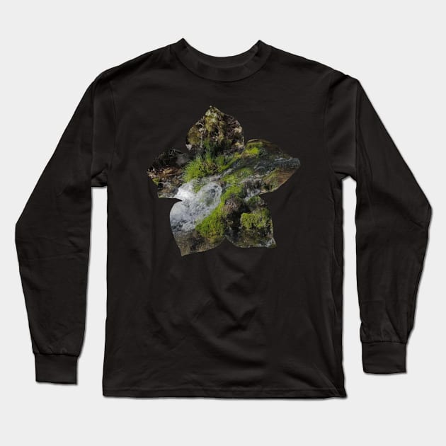 Rippling Stream Flower Long Sleeve T-Shirt by Geomhectic